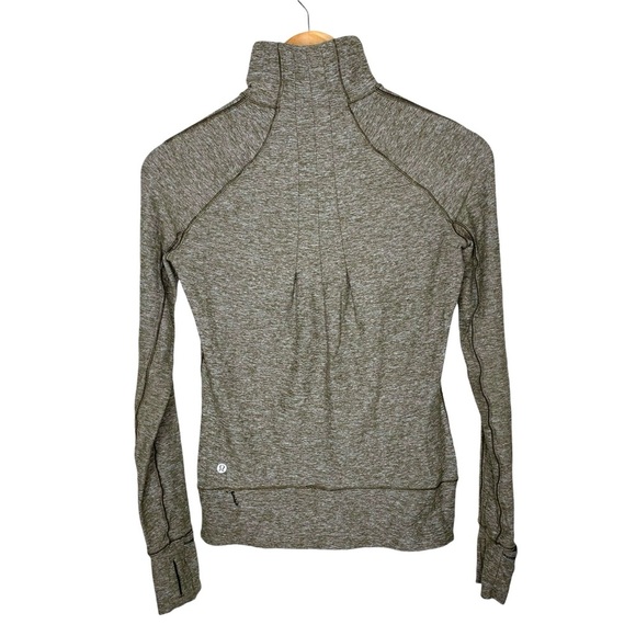 lululemon Rush Hour 1/2 Zip Pullover Heathered Military Green Sz 4 - Picture 11 of 16